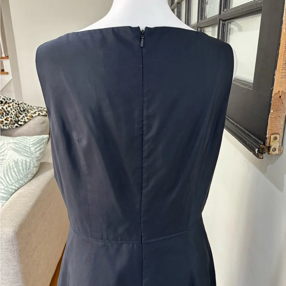 J.Crew 100% Silk Dress Contemporary Dark Navy Vintage Career Event Size 8 Tall